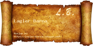 Lagler Barna névjegykártya